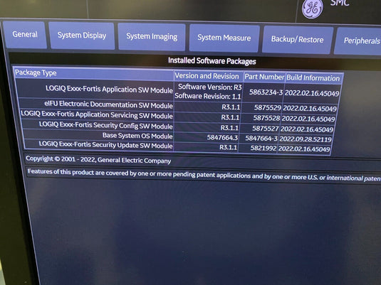 GE Logiq E10 R3 Ultrasound Machine - 2022 Screen