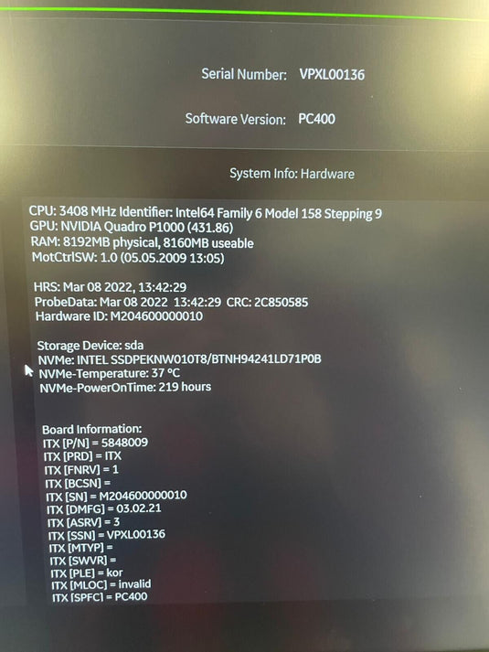 GE Voluson Swift+ 4D Ultrasound System Screen